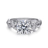 Deisha - 14K White Gold Twisted Round Diamond Engagement Ring - 0.45 ct
