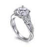 Deisha - 14K White Gold Twisted Round Diamond Engagement Ring - 0.45 ct