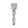 Deisha - 14K White Gold Twisted Round Diamond Engagement Ring - 0.45 ct