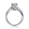 Aleesa - 14K White Gold Round Bypass Diamond Engagement Ring - 0.14 ct