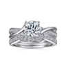 Aleesa - 14K White Gold Round Bypass Diamond Engagement Ring - 0.14 ct