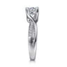 Aleesa - 14K White Gold Round Bypass Diamond Engagement Ring - 0.14 ct