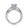 Gina - 14K White Gold Round Twisted Diamond Engagement Ring - 0.2 ct
