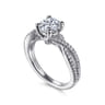 Gina - 14K White Gold Round Twisted Diamond Engagement Ring - 0.2 ct
