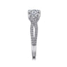 Gina - 14K White Gold Round Twisted Diamond Engagement Ring - 0.2 ct