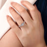 Gina - 14K White Gold Round Twisted Diamond Engagement Ring - 0.2 ct