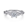 Catalina - 14K White Gold Round Diamond Engagement Ring - 0.13 ct