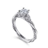 Catalina - 14K White Gold Round Diamond Engagement Ring - 0.13 ct