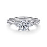 Catalina - 14K White Gold Round Diamond Engagement Ring - 0.13 ct