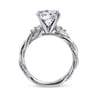 Catalina - 14K White Gold Twisted Round Diamond Engagement Ring - 0.13 ct