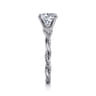 Catalina - 14K White Gold Twisted Round Diamond Engagement Ring - 0.13 ct