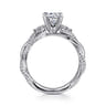 Catalina - 14K White Gold Round Twisted Diamond Engagement Ring - 0.13 ct