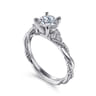 Catalina - 14K White Gold Round Twisted Diamond Engagement Ring - 0.13 ct