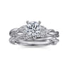 Catalina - 14K White Gold Round Twisted Diamond Engagement Ring - 0.13 ct