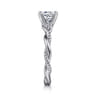 Catalina - 14K White Gold Round Twisted Diamond Engagement Ring - 0.13 ct