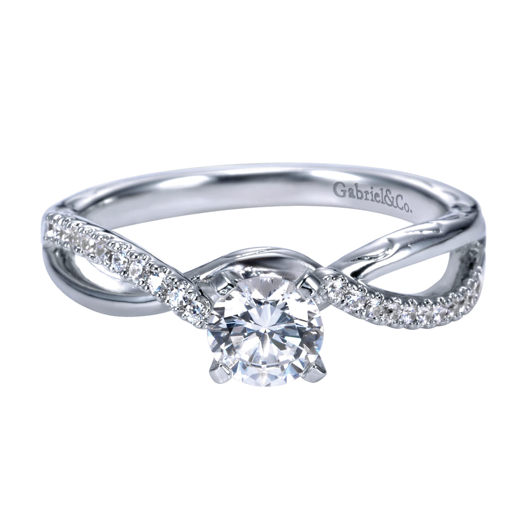 Round Twisted Ring in 14k White Gold Gabriel