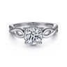 Emiliana - 14K White Gold Split Shank Round Diamond Engagement Ring