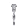 Emiliana - 14K White Gold Split Shank Round Diamond Engagement Ring