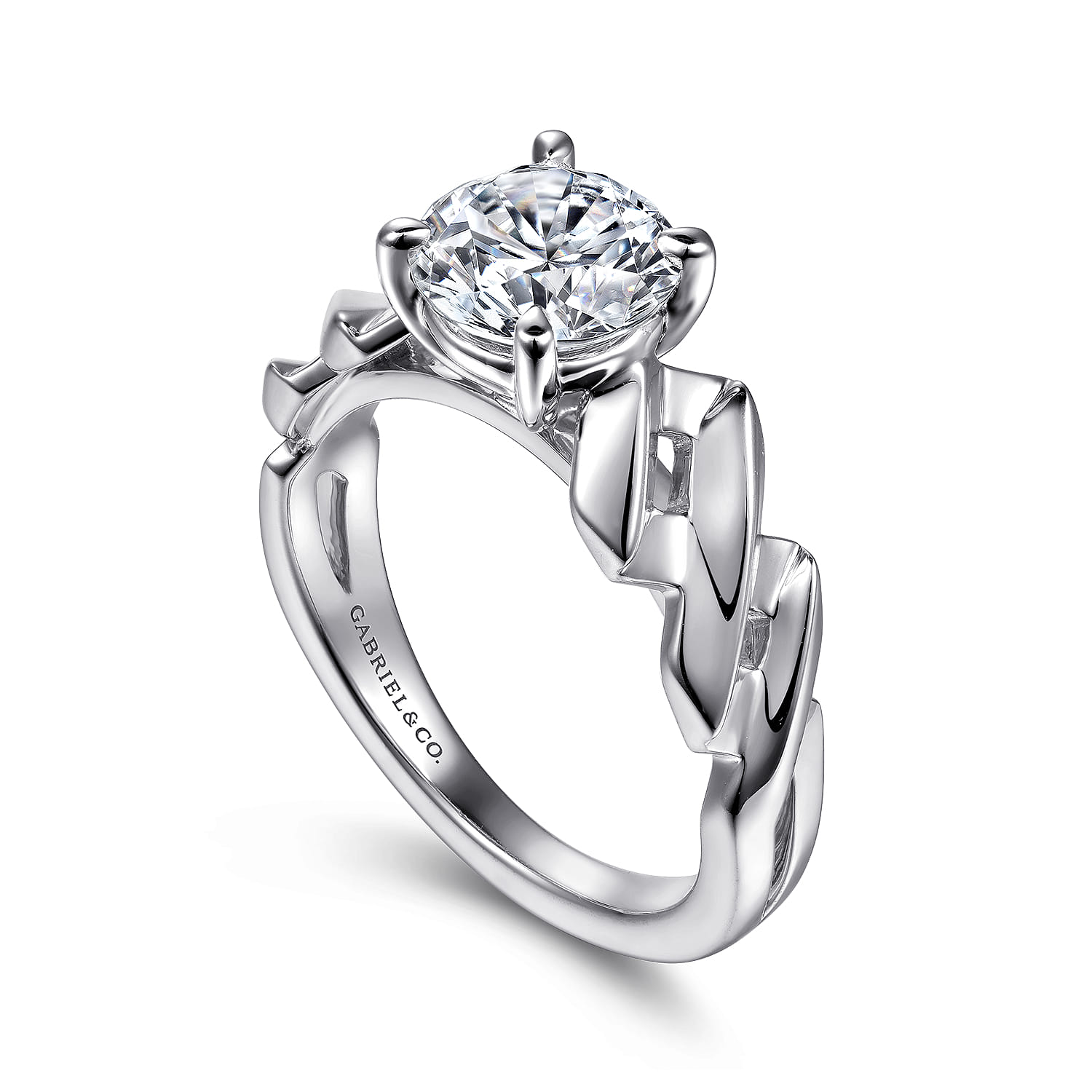 Joie - 14K White Gold Twisted Diamond Engagement Ring - Shot 3
