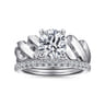 Joie - 14K White Gold Twisted Diamond Engagement Ring