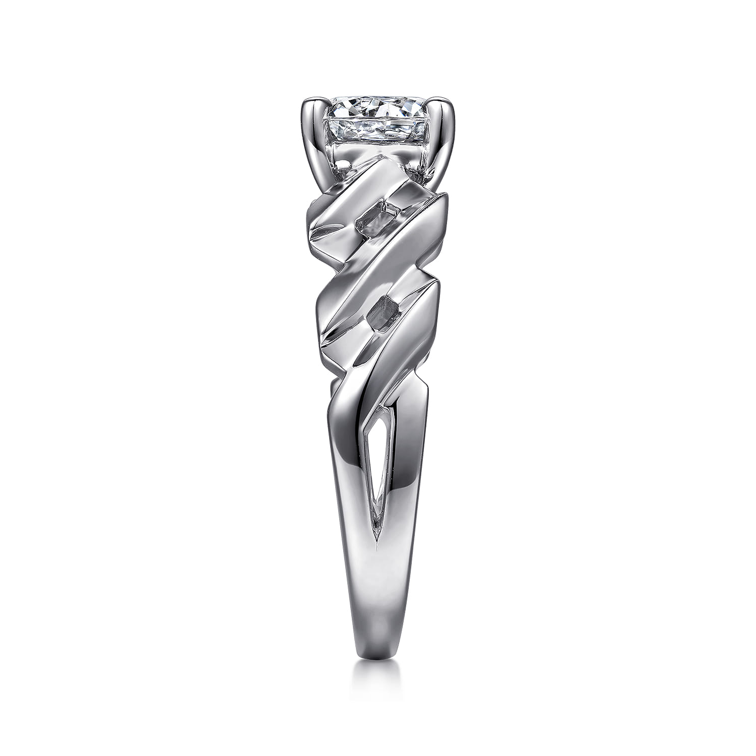 Joie - 14K White Gold Twisted Diamond Engagement Ring - Shot 5