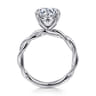 Emersin - 14K White Gold Twisted Round Diamond Engagement Ring