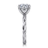 Emersin - 14K White Gold Twisted Round Diamond Engagement Ring