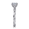 Emersin - 14K White Gold Twisted Round Diamond Engagement Ring