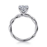 Emersin - 14K White Gold Twisted Round Diamond Engagement Ring