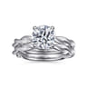 Emersin - 14K White Gold Twisted Round Diamond Engagement Ring