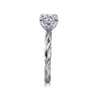 Emersin - 14K White Gold Twisted Round Diamond Engagement Ring