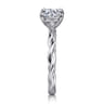Emersin - 14K White Gold Twisted Round Diamond Engagement Ring
