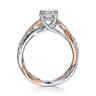 Sandrine - 14K White-Rose Gold Oval Diamond Twisted Engagement Ring - 0.35 ct
