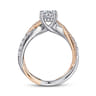 Sandrine - 14K White-Rose Gold Round Diamond Twisted Engagement Ring - 0.36 ct