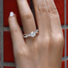 Sandrine - 14K White-Rose Gold Round Diamond Twisted Engagement Ring - 0.36 ct