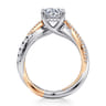 Sandrine - 14K White-Rose Gold Round Twisted Diamond Engagement Ring - 0.4 ct