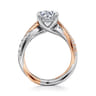 Sandrine - 14K White-Rose Gold Twisted Round Diamond Engagement Ring - 0.4 ct