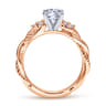 Catalina - 14K White-Rose Gold Round Diamond Twisted Engagement Ring - 0.12 ct
