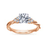 Catalina - 14K White-Rose Gold Round Diamond Twisted Engagement Ring - 0.12 ct