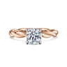 Emersin - 14K White-Rose Gold Twisted Round Diamond Engagement Ring