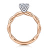 Emersin - 14K White-Rose Gold Twisted Round Diamond Engagement Ring