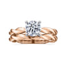 Emersin - 14K White-Rose Gold Twisted Round Diamond Engagement Ring