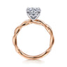 Emersin - 14K White-Rose Gold Twisted Round Diamond Engagement Ring