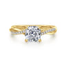 Campana - 14K Yellow Gold Cushion Cut Twisted Diamond Engagement Ring - 0.16 ct