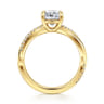 Campana - 14K Yellow Gold Cushion Cut Twisted Diamond Engagement Ring - 0.16 ct