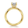 Panelope - 14K Yellow Gold Twisted Emerald Cut Diamond Engagement Ring - 0.23 ct