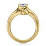 Aleesa - 14K Yellow Gold Twisted Emerald Cut Diamond Engagement Ring - 0.15 ct