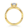 Campana - 14K Yellow Gold Marquise Shape Twisted Diamond Engagement Ring - 0.16 ct