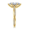 Campana - 14K Yellow Gold Marquise Shape Twisted Diamond Engagement Ring - 0.16 ct