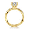 Panelope - 14K Yellow Gold Twisted Marquise Shape Diamond Engagement Ring - 0.22 ct